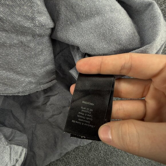 Barbour Tailored Fit Us Size Medium Blue Long Sleeve Button Up Shirt Pocket Logo - Picture 11 of 13